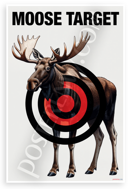 Moose Target Shooting Range Practice Sign 12x18 US Made Poster