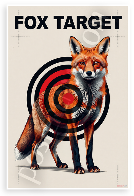 Fox Target Shooting Range Sign Red Fox Wildlife 12x18 US Made Poster