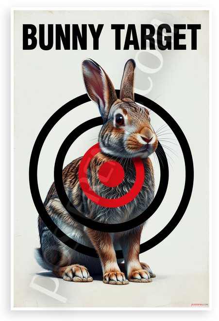 Bunny Target Shooting Range Target Practice 12x18 US Made Poster