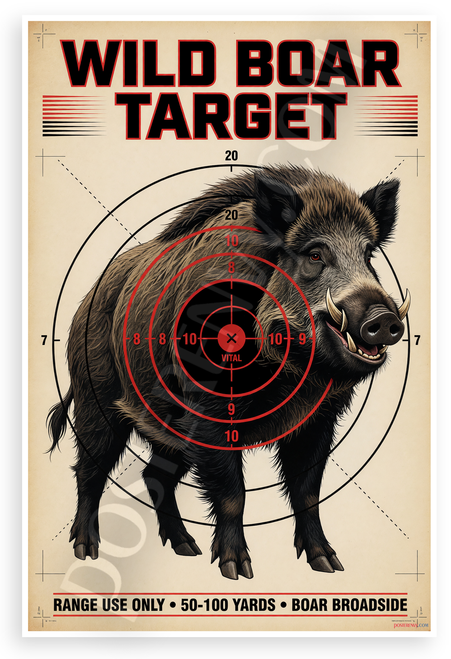 Wild Boar Target Shooting Range Practice 12x18 US Made Poster