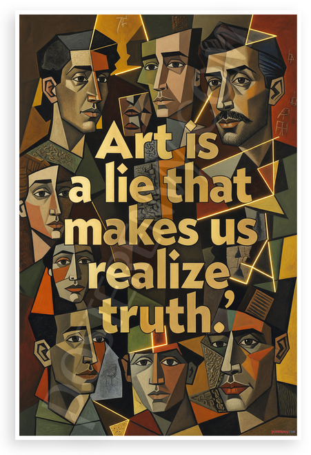 Pablo Picasso "Art Is a Lie That Makes Us Realize Truth" Art Quote 12"x18" US Made Poster