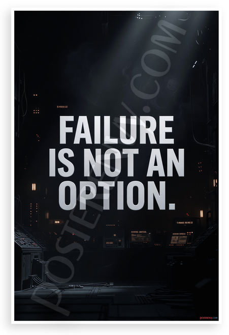 Failure Is Not an Option Motivational Mission Control 12x18 US Made Poster