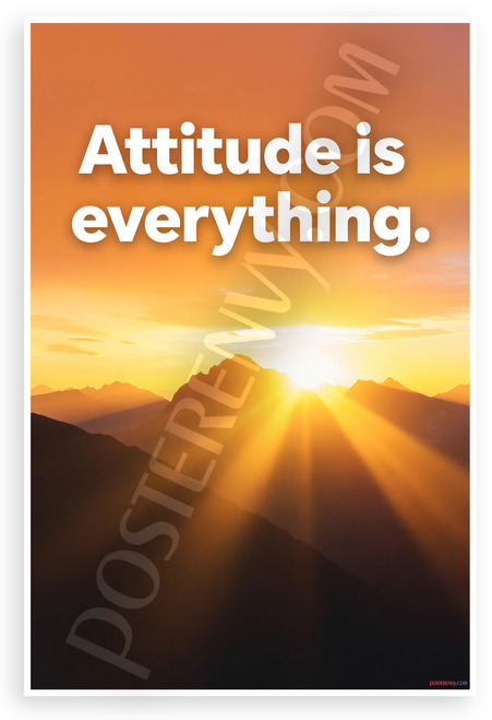 Attitude Is Everything Motivational Sunrise Mountain 12x18 US Made Poster