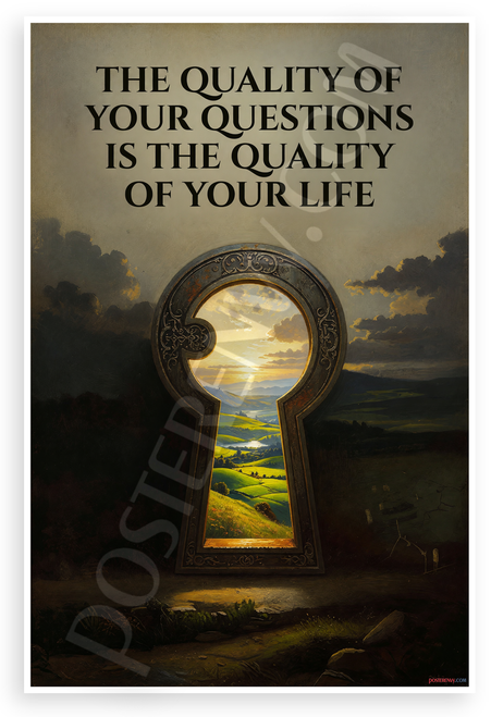 The Quality Of Your Questions Is The Quality Of Your Life Motivational 12x18 US Made Poster