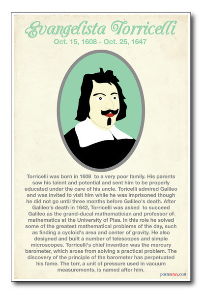 Torricelli - New Classroom Scientist Poster