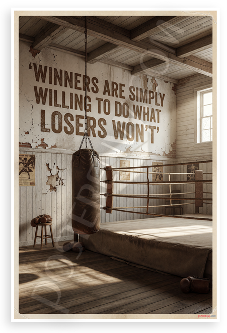Winners Are Simply Willing Boxing Gym Motivational 12x18 US Made Poster