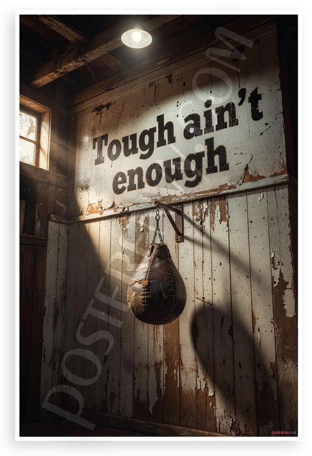 Tough Ain't Enough Speed Bag Boxing Gym Wall Art 12x18 US Made Poster