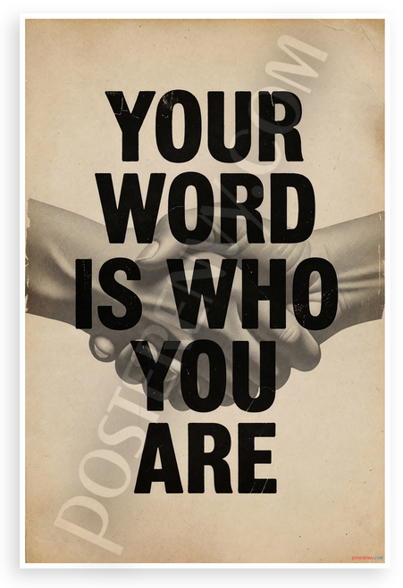Your Word Is Who You Are Motivational Vintage 12"x18" US Made Poster