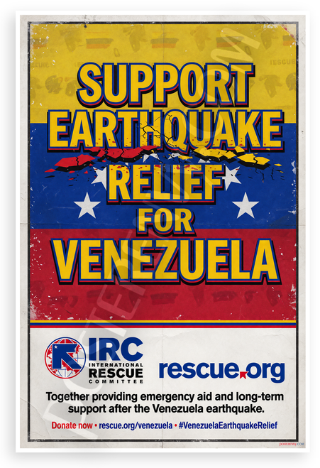 Venezuela Earthquake Relief Support Charity 12x18 US Made Poster