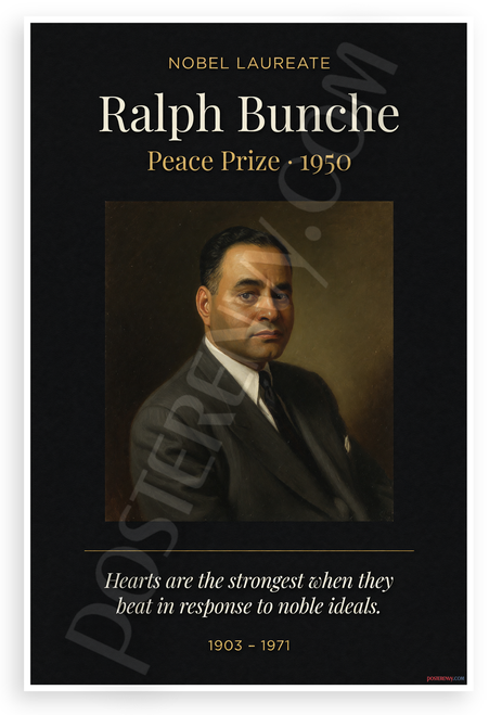 Ralph Bunche Nobel Peace Prize 1950 Quote 12x18 US Made Poster