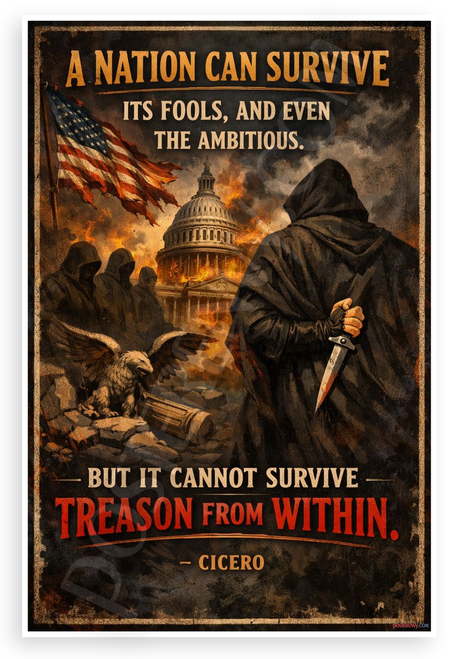 Cicero A Nation Can Survive Treason From Within Quote 12"x18" US Made Poster