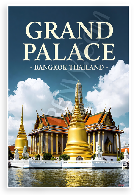 Grand Palace Bangkok Thailand Travel 12"x18" US Made Poster