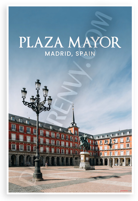 Plaza Mayor Madrid Spain Landmark Travel 12"x18" US Made Poster