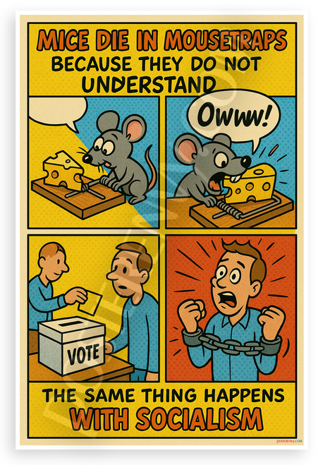 Mice Die In Mousetraps Political Cartoon 12"x18" US Made Poster