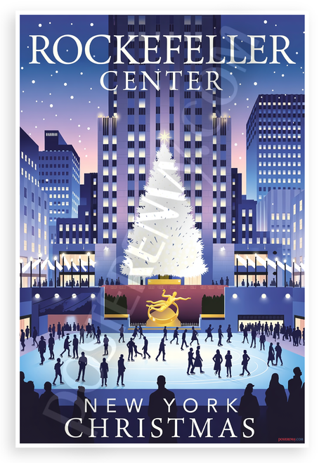 Rockefeller Center New York Christmas 12"x18" US Made Poster