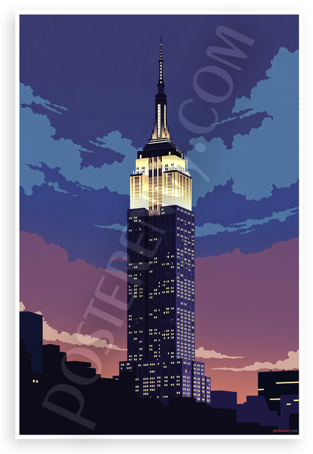 Empire State Building Night Skyline NYC 12x18 US Made Poster