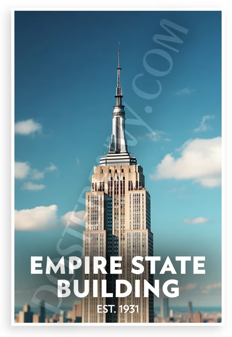 Empire State Building New York City Skyline Architecture 12"x18" US Made Poster
