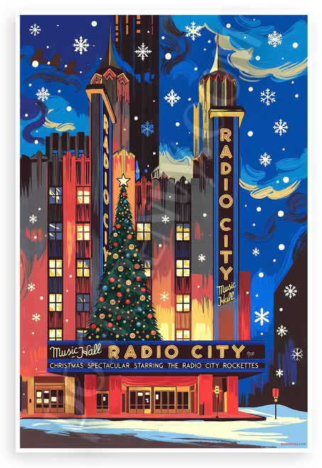 Radio City Music Hall Christmas Spectacular New York City 12"x18" US Made Poster