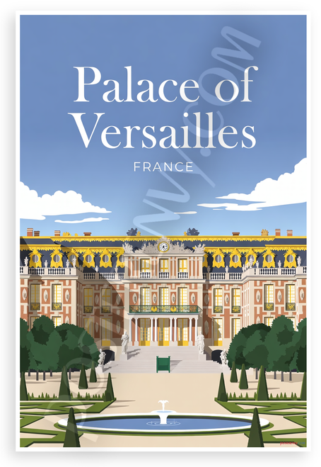 Palace of Versailles France Landmark Architecture 12"x18" US Made Poster