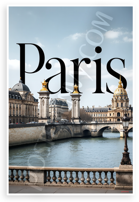 Paris Pont Neuf Bridge Landmark Cityscape 12"x18" US Made Poster