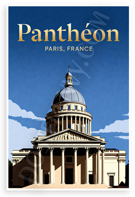 Pantheon Paris France Landmark Architecture 12"x18" US Made Poster