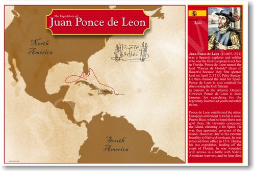 Explorer Juan Ponce de Leon - Social Studies Classroom Poster