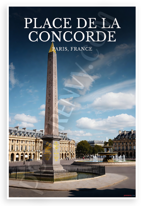 Place de la Concorde Paris France Landmark 12"x18" US Made Poster