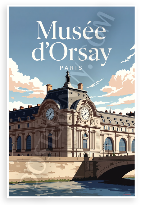 Musée d'Orsay Paris Landmark Travel 12"x18" US Made Poster