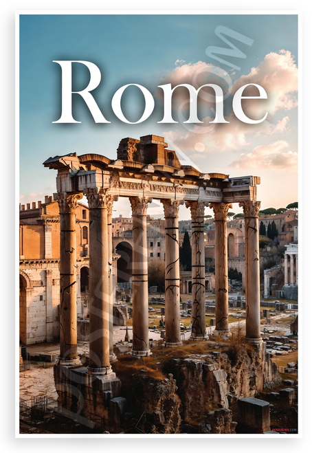 Ancient Rome Ruins Historic Travel 12"x18" US Made Poster