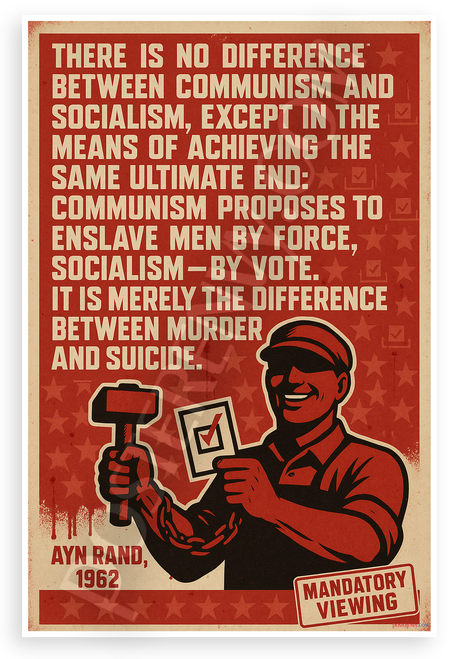 Ayn Rand 1962 Communism Socialism Quote Political 12x18 US Made Poster