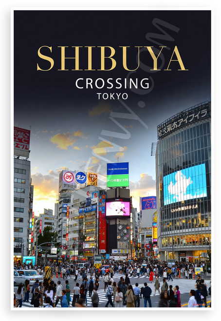 Shibuya Crossing Tokyo Cityscape Urban Travel 12"x18" US Made Poster