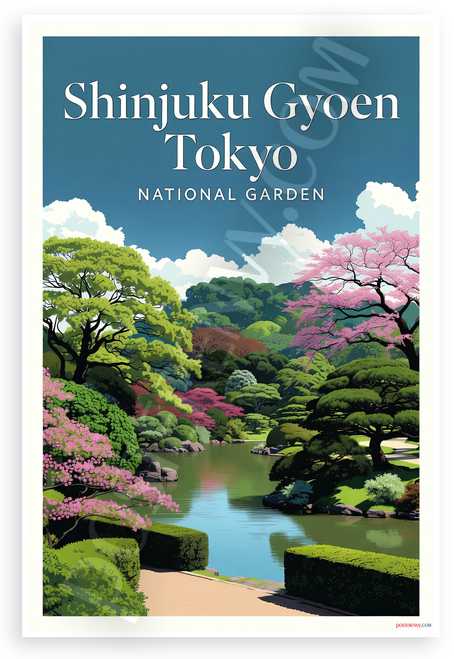 Shinjuku Gyoen Tokyo National Garden Travel 12"x18" US Made Poster