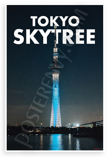 Tokyo Skytree Night View Cityscape 12"x18" US Made Poster