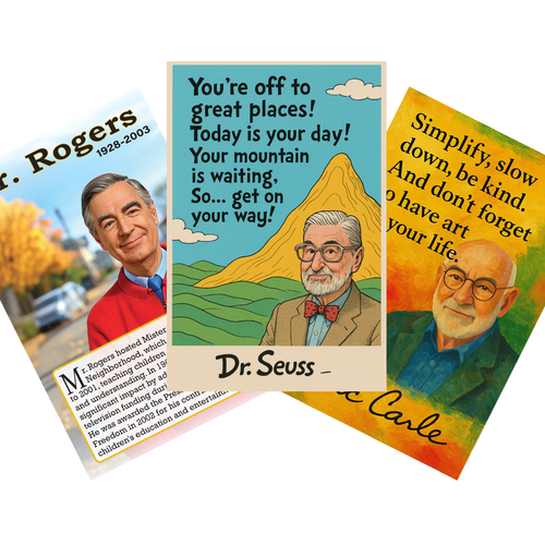 Children's Literature Inspirational 3 Poster Set — 3 Prints 12x18 Inch US Made