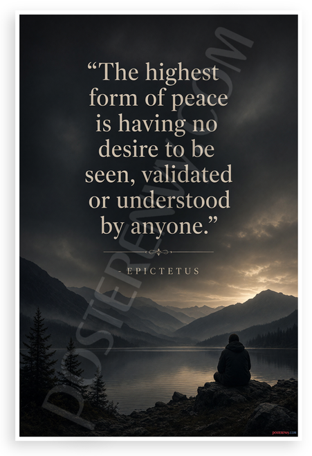 Epictetus Highest Form Peace Quote Motivational 12x18 US Made Poster