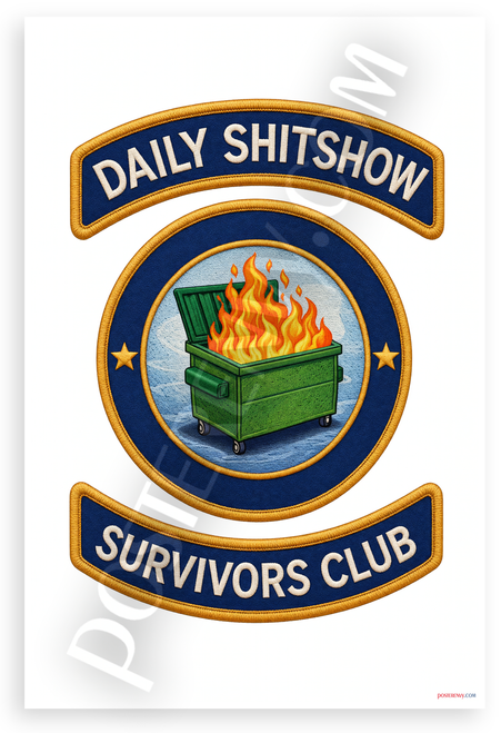 Daily Shitshow Survivors Club Embroidered Patch Style 12x18 US Made Poster