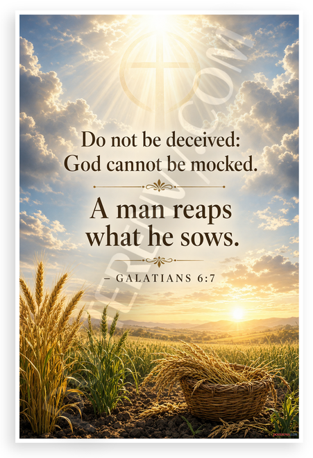 Galatians 6:7 Bible Verse Reap What You Sow Religious 12x18 US Made Poster