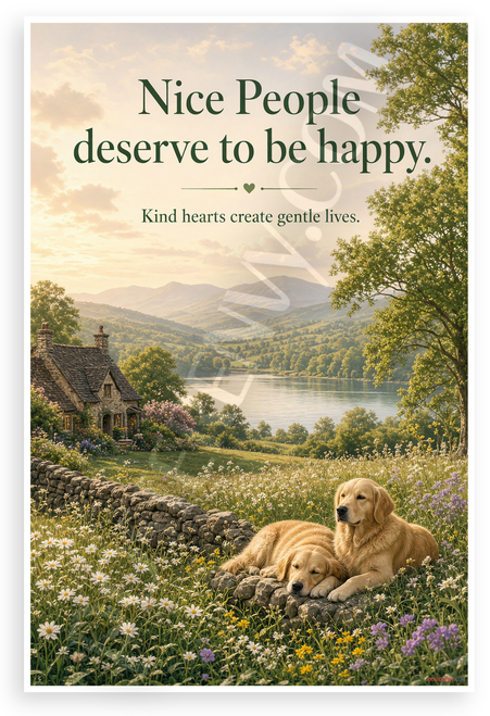 Nice People Deserve To Be Happy Quote Inspirational 12"x18" US Made Poster