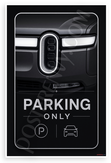 Rivian Parking Only Modern EV Sign 12"x18" US Made Poster