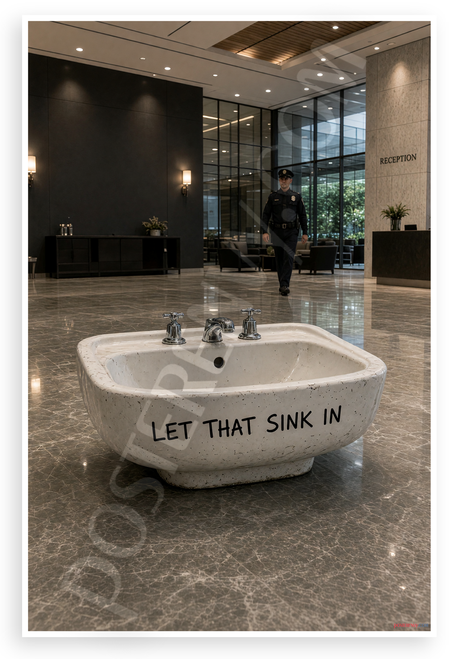 Let That Sink In Security Guard Reception Lobby 12"x18" US Made Poster