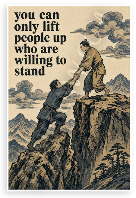 You Can Only Lift People Up Who Are Willing to Stand Motivational 12"x18" US Made Poster
