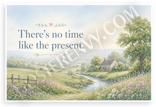 There's No Time Like the Present Inspirational 12"x18" US Made Poster