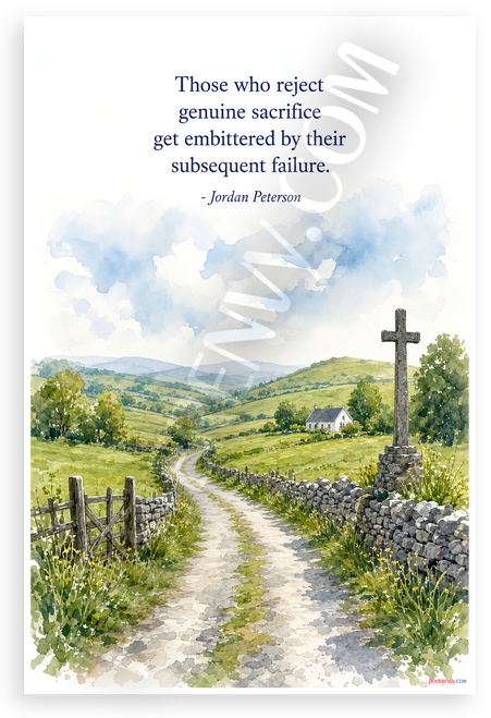 Jordan Peterson 'Those Who Reject Genuine Sacrifice' Inspirational 12"x18" US Made Poster