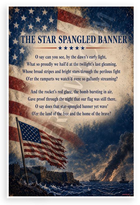 The Star Spangled Banner Francis Scott Key 12x18 US Made Poster