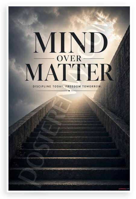 Mind Over Matter Stairway Motivational 12x18 US Made Poster