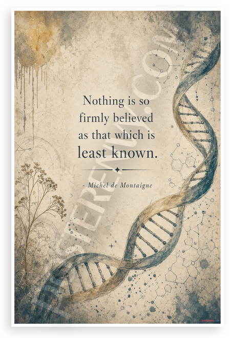 Michel de Montaigne Nothing Is So Firmly Believed Quote 12x18 US Made Poster