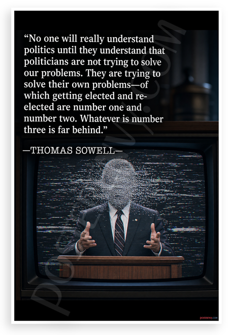 Thomas Sowell "No One Will Really Understand Politics" Quote 12"x18" US Made Poster