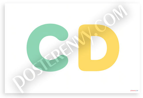 Alphabet Letters C D Classroom 12x18 US Made Poster