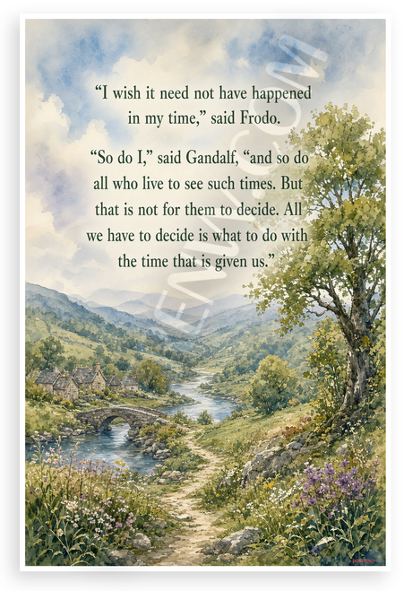 Gandalf Frodo Lord of the Rings Quote 12x18 US Made Poster