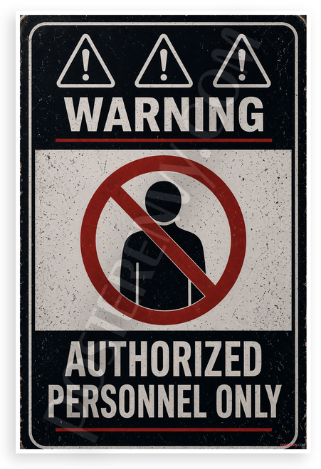 Warning Authorized Personnel Only Sign 12"x18" US Made Poster